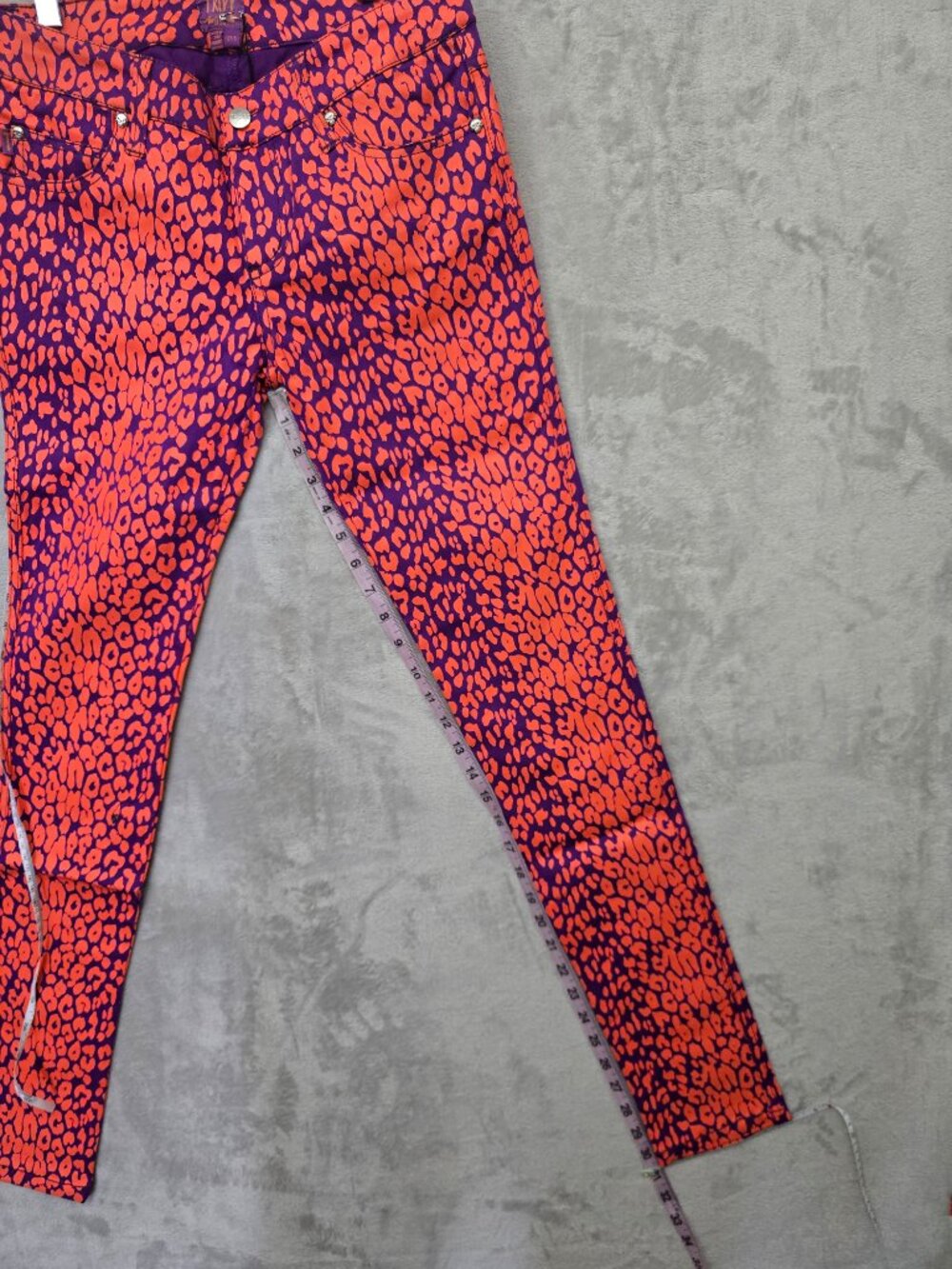 NWT TRIPP NYC Neon Leopard Print Skinny Jeans Style IS9767P Purple Orange - Picture 8 of 16